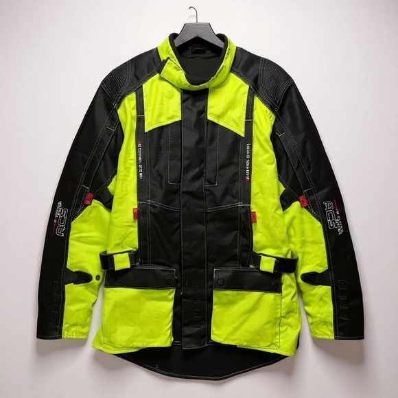Sedici A16 Motorcycle Jacket Medium Black Yellow‎ Hi Viz Mesh Ride Gear - Picture 1 of 14